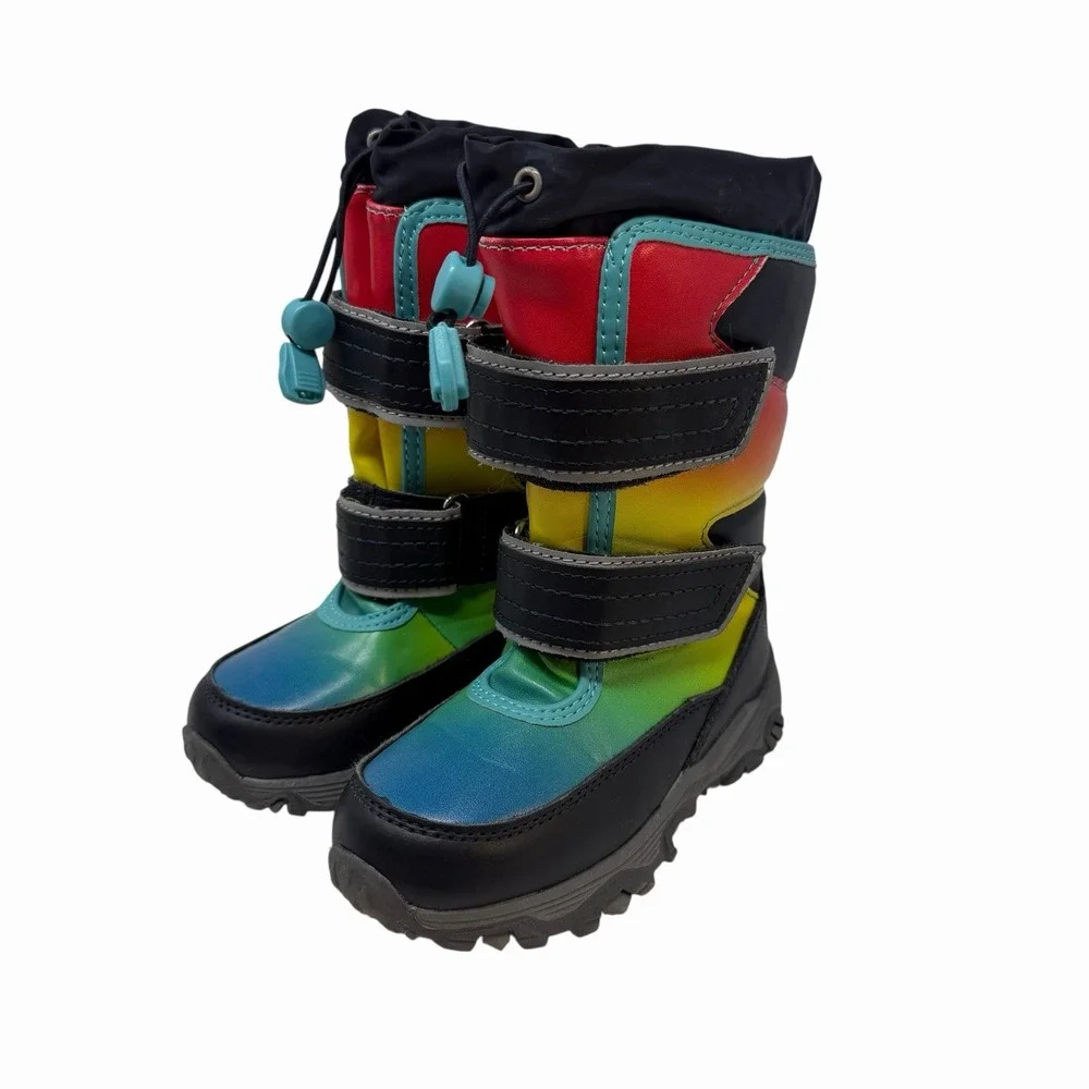 NEW! Lands End Boys Waterproof Snow Boots‎ Size 9M Kids, Multi-Color